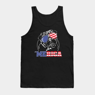 Proud Pug American Flag Merica patriotic dog Tank Top